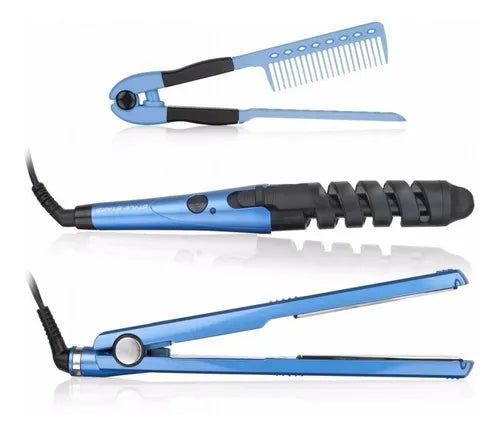 COMBO DE PLANCHA+RIZADOR+PEINE BABYLISS