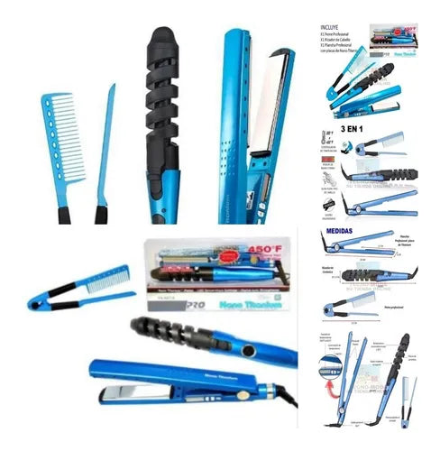 COMBO DE PLANCHA+RIZADOR+PEINE BABYLISS